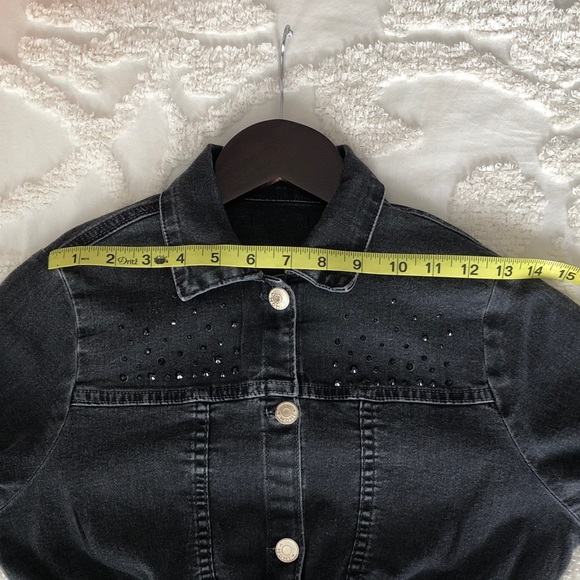 Girls Black Denim Jacket - Picture 6 of 9